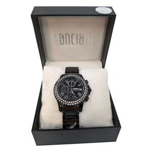 Lanciani Black Watch Stainless Steel Ceramic Water Resistant Round Face Japan